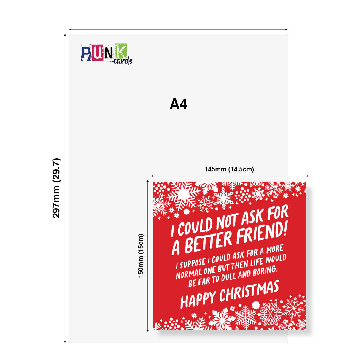 Funny Christmas Card for Friend, I Could Not Ask for a Better Friend, Humorous Xmas Card for Women & Best Friends
