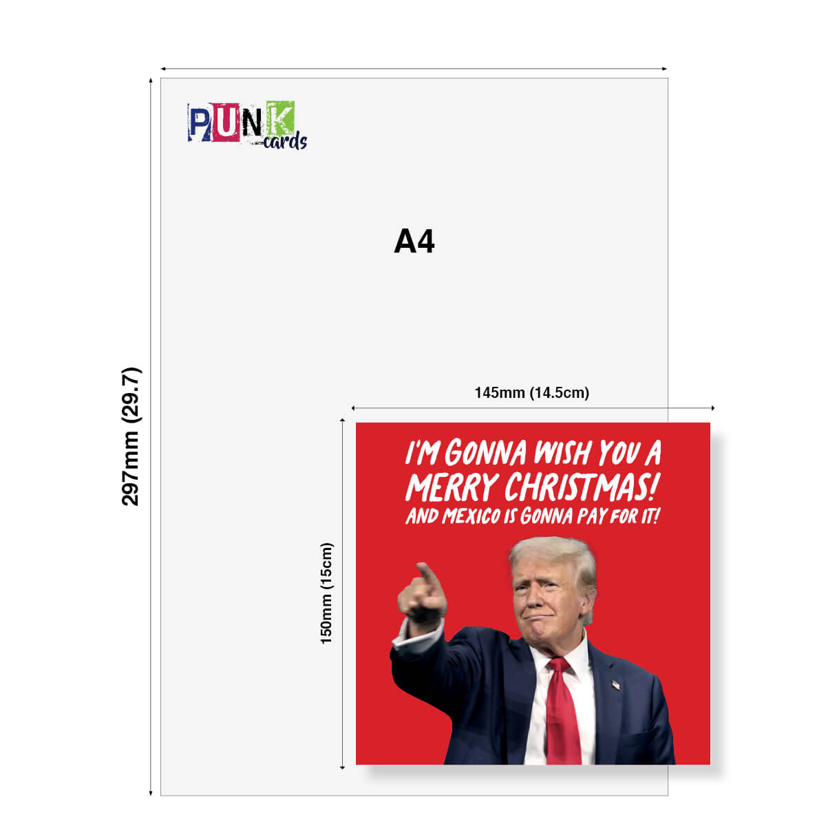 Funny Political Christmas Card – “I’m Gonna Wish You a Merry Christmas” – Hilarious Secret Santa or Joke Xmas Card for Friends, Family & Workmates