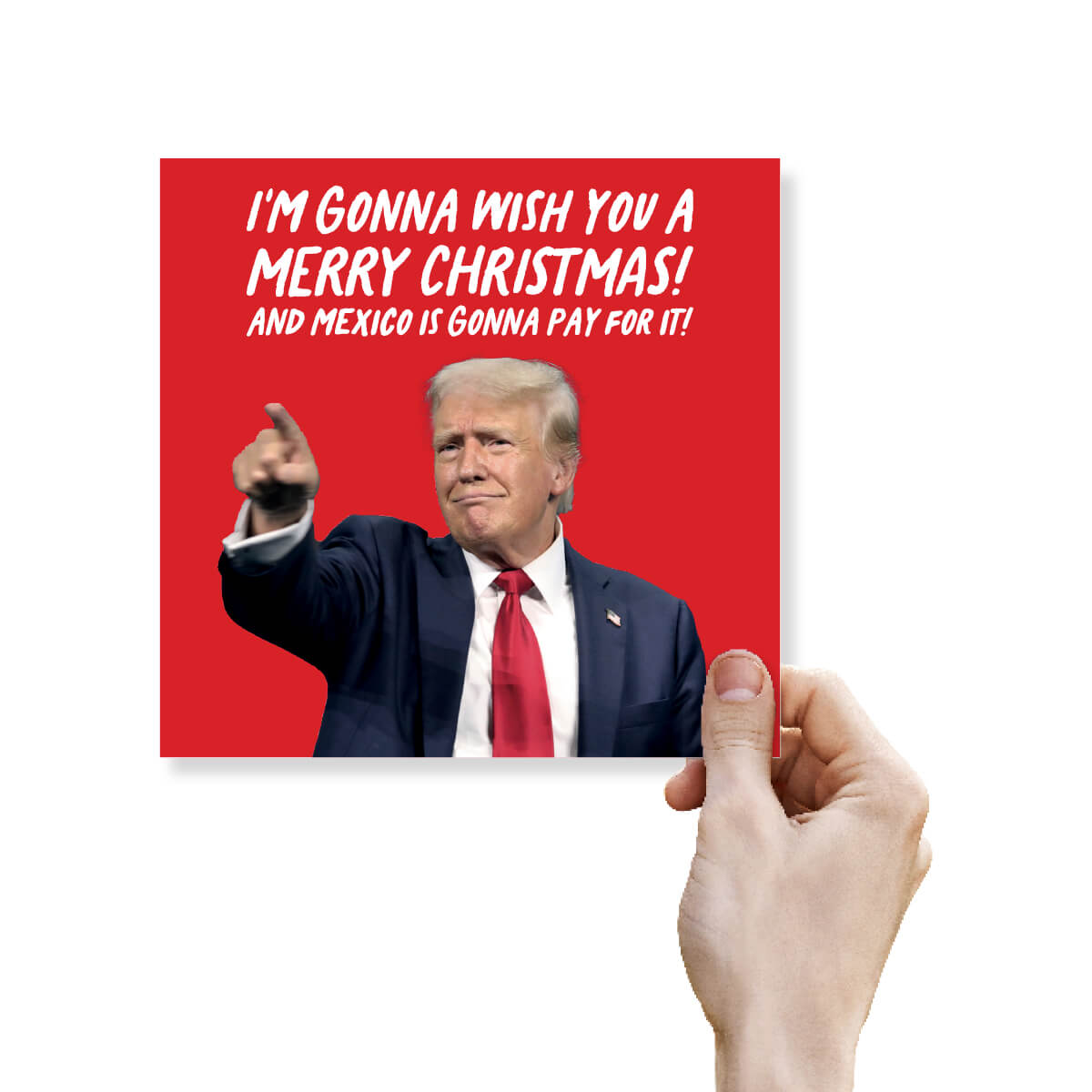 Funny Political Christmas Card – “I’m Gonna Wish You a Merry Christmas” – Hilarious Secret Santa or Joke Xmas Card for Friends, Family & Workmates
