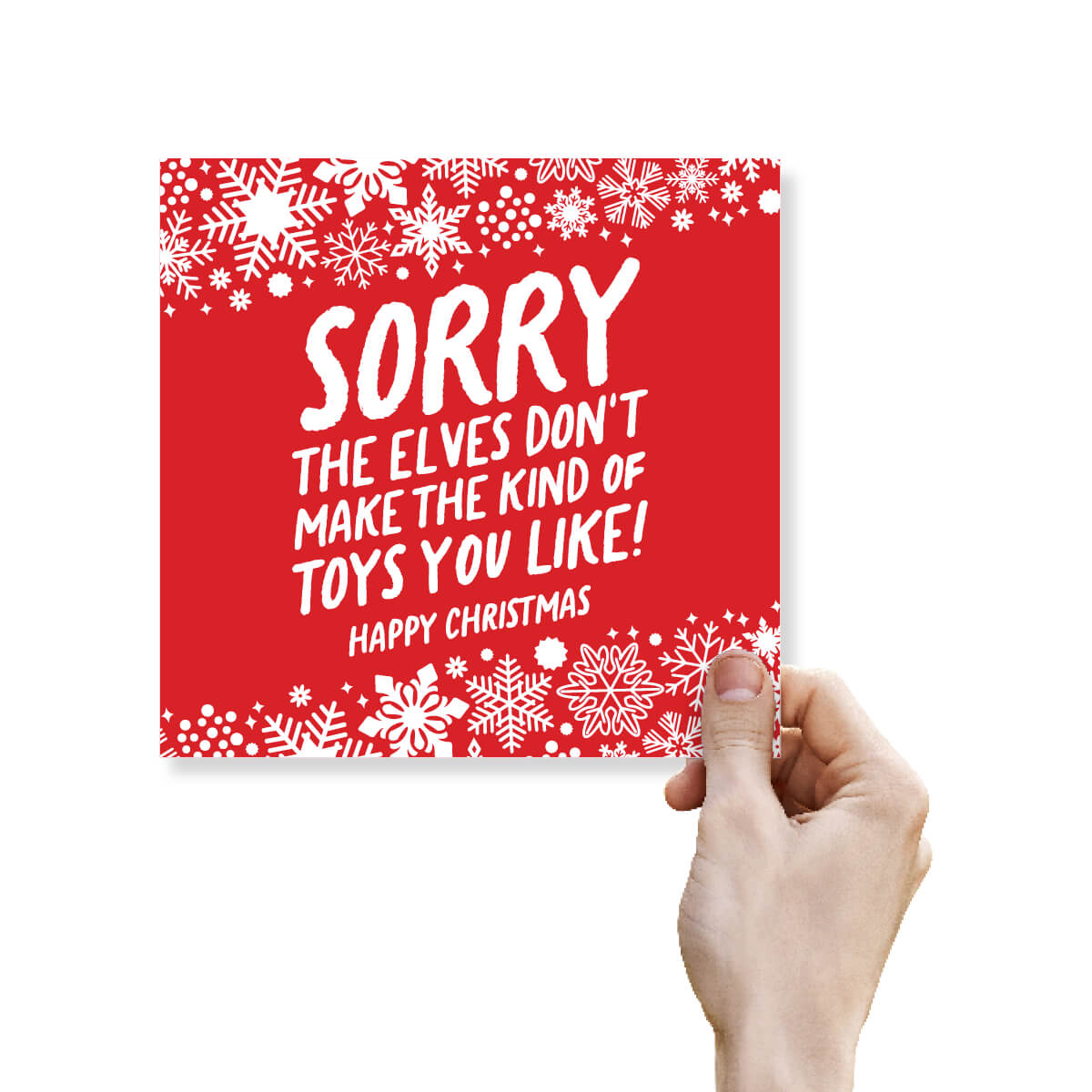 Funny Christmas Card – “Sorry, The Elves Don’t Make The Kind Of Toys You Like!” – Humorous Adult Xmas Card for Friends or Partner – Made in the UK by Punk Cards