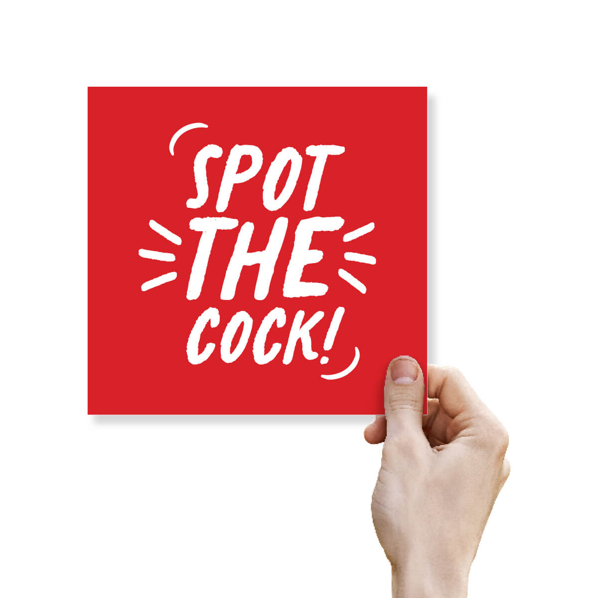 Rude Christmas Card, Funny “Spot the Cock” Joke, Cheeky Xmas Card with Pointing Hand Gag Inside