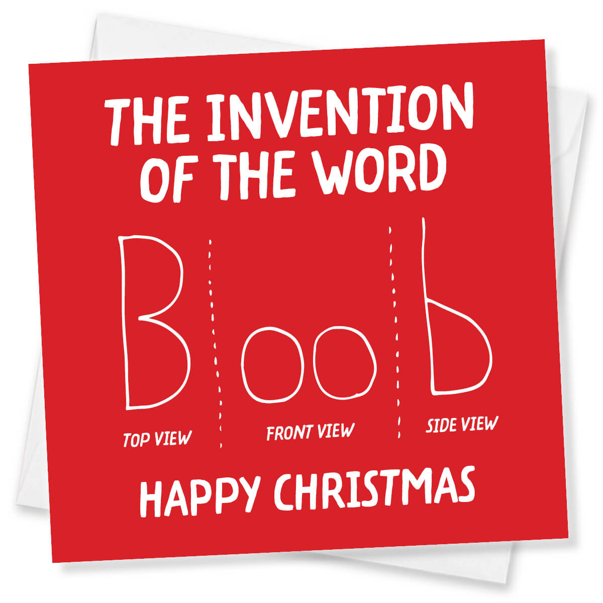 Rude Christmas Card, Funny Boob Joke, Hilarious Adult Xmas Card for Friends & Mates