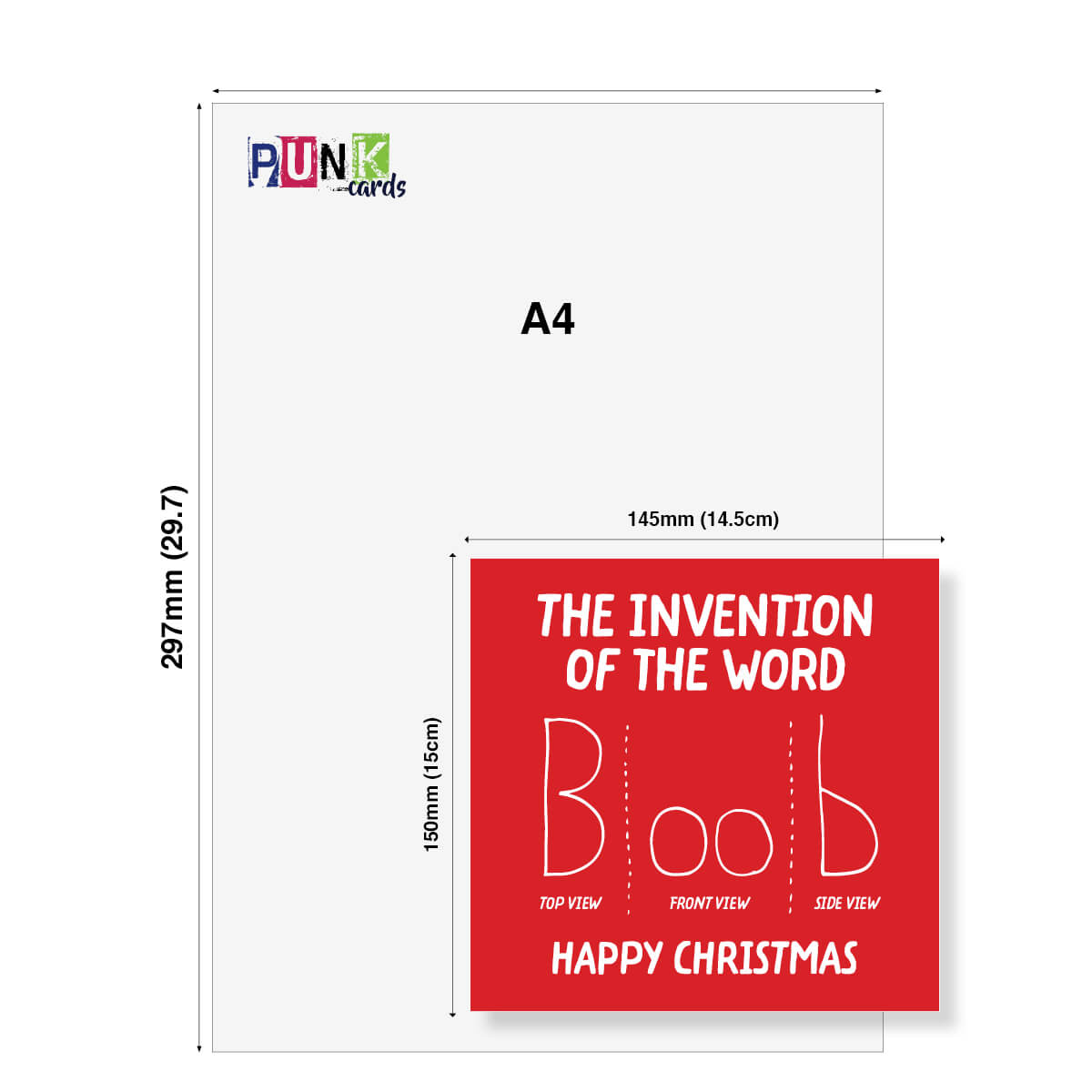 Rude Christmas Card, Funny Boob Joke, Hilarious Adult Xmas Card for Friends & Mates