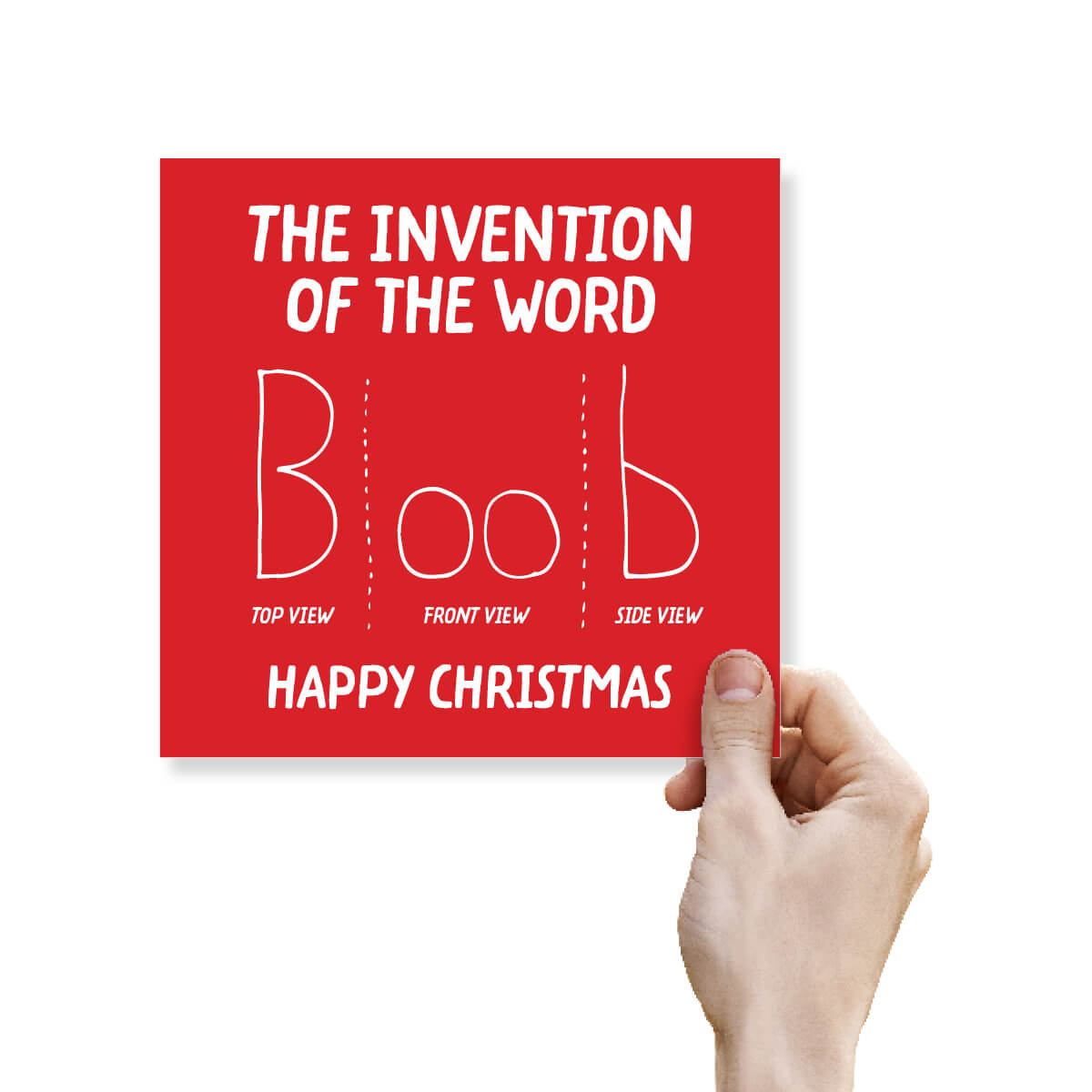 Rude Christmas Card, Funny Boob Joke, Hilarious Adult Xmas Card for Friends & Mates