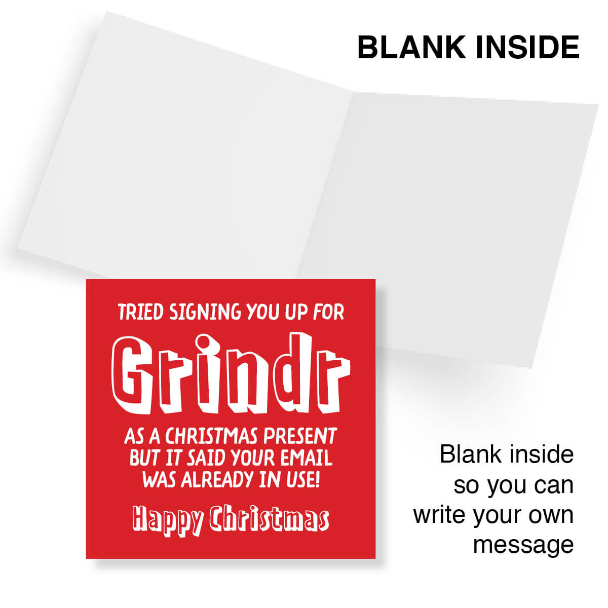 Rude Christmas Card, Funny Grindr Joke, Humorous Xmas Card for Friends & Co-Workers