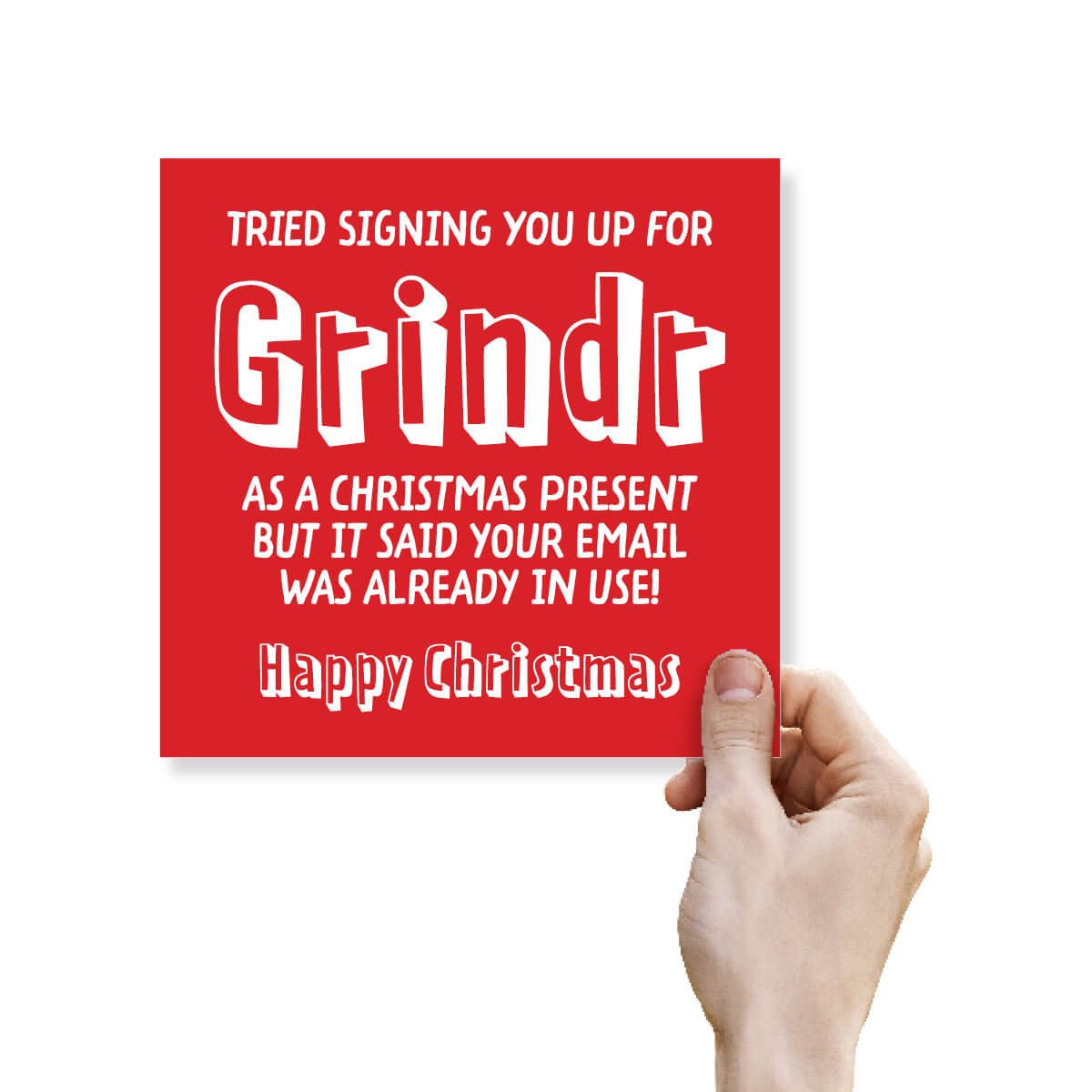 Rude Christmas Card, Funny Grindr Joke, Humorous Xmas Card for Friends & Co-Workers