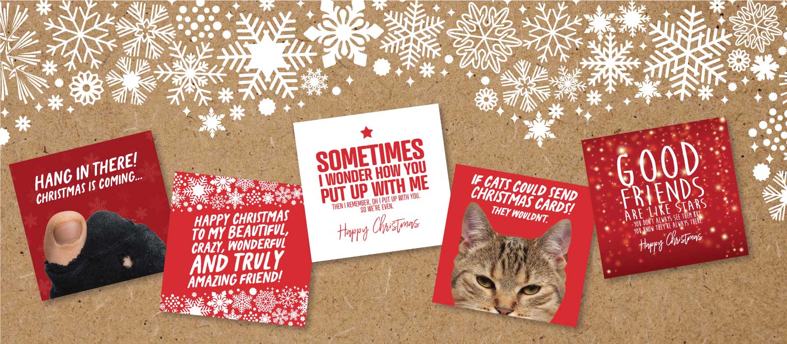 Funny Christmas cards with bold red designs and humour – Punk Cards UK
