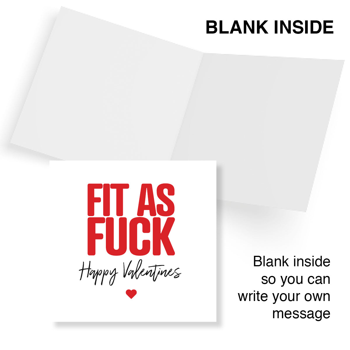 Funny Rude Valentine’s Day Card – “Fit As Fuck” – Naughty Valentine’s Card for Him or Her – Cheeky Adult Humour Card by Punk Cards