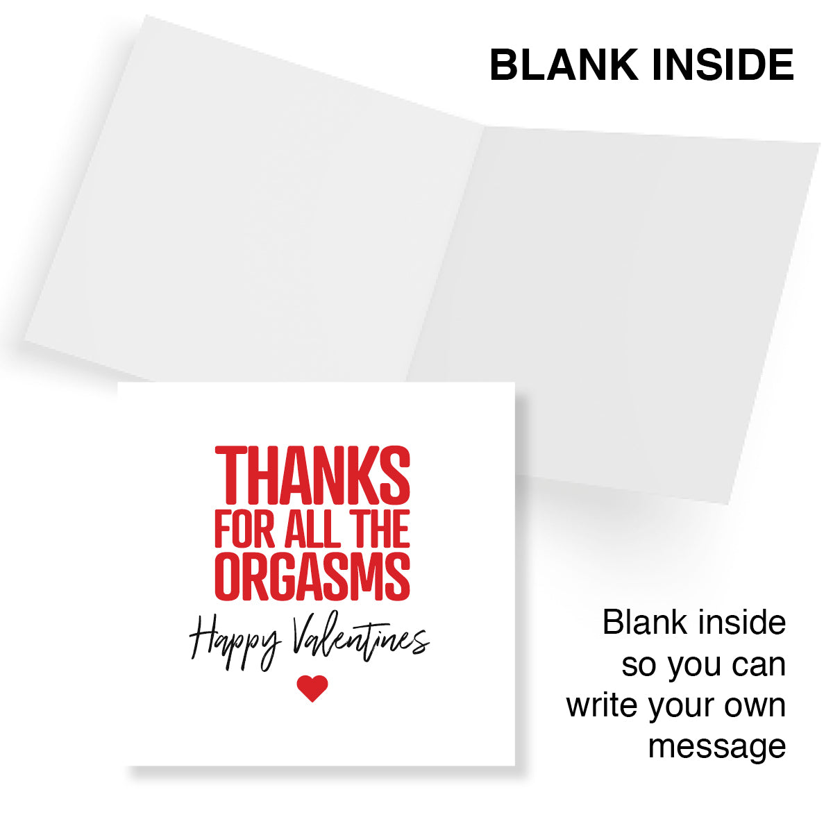 Funny Rude Valentine’s Day Card – “Thanks for All the Orgasms” – Naughty Valentine’s Card for Couples – Adult Humour Card by Punk Cards