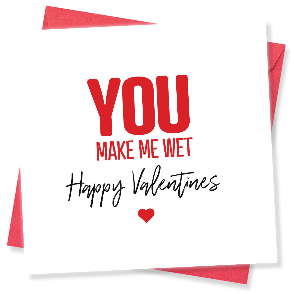 Funny Rude Valentine’s Day Card – “You Make Me Wet” – Naughty Valentine’s Card for Him or Her – Cheeky Romantic Card by Punk Cards