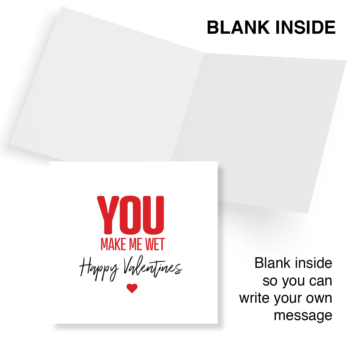 Funny Rude Valentine’s Day Card – “You Make Me Wet” – Naughty Valentine’s Card for Him or Her – Cheeky Romantic Card by Punk Cards