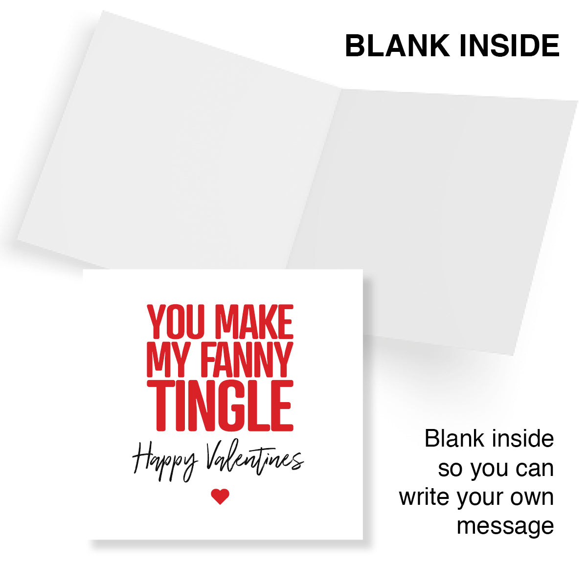 Funny Rude Valentine’s Day Card – “You Make My Fanny Tingle” – Naughty Valentine’s Card for Her – Cheeky Romantic Card by Punk Cards
