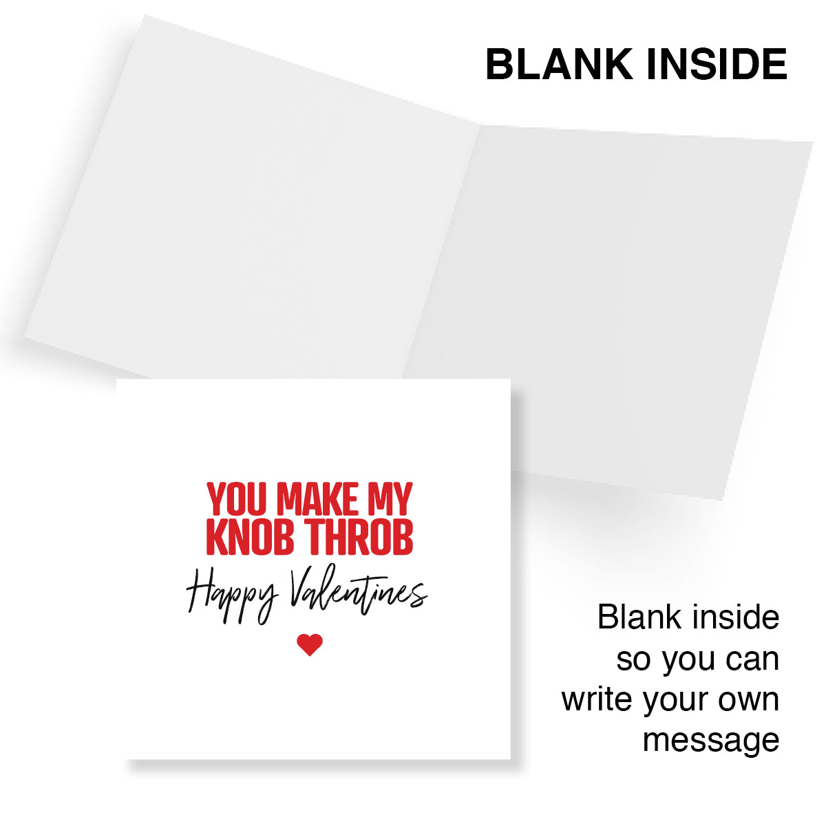 Funny Rude Valentine’s Day Card – “You Make My Knob Throb” – Naughty Valentine’s Card for Him – Cheeky Adult Humour Card by Punk Cards