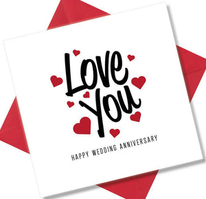 Anniversary Card saying Love You