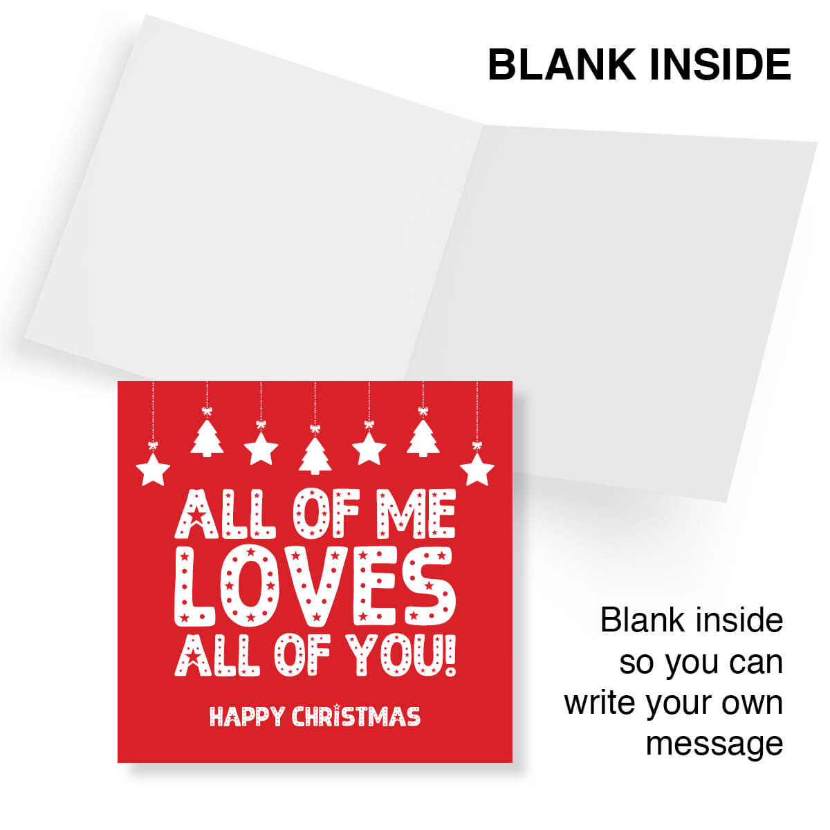All of Me Loves All of You Christmas card blank inside