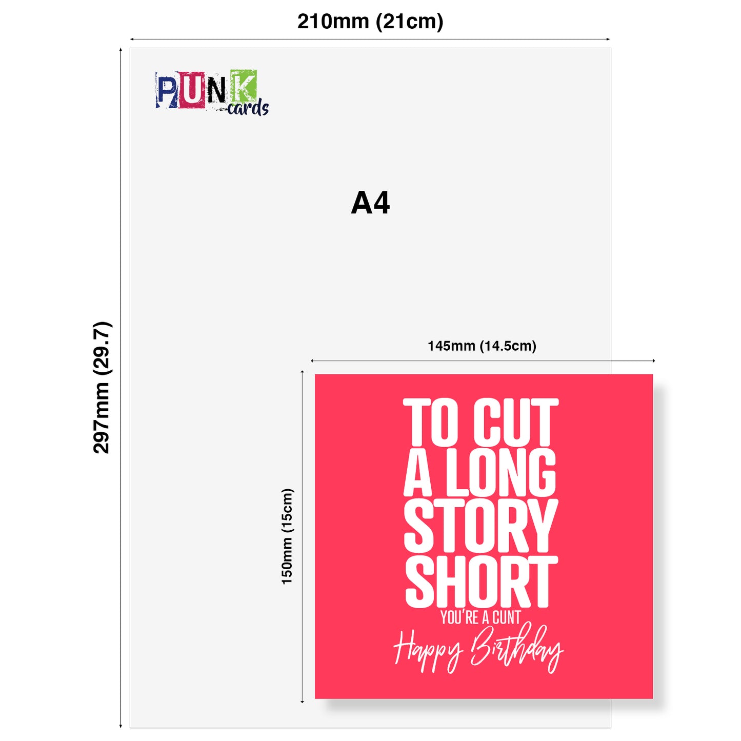 Rude Birthday Card – To Cut A Long Story Short