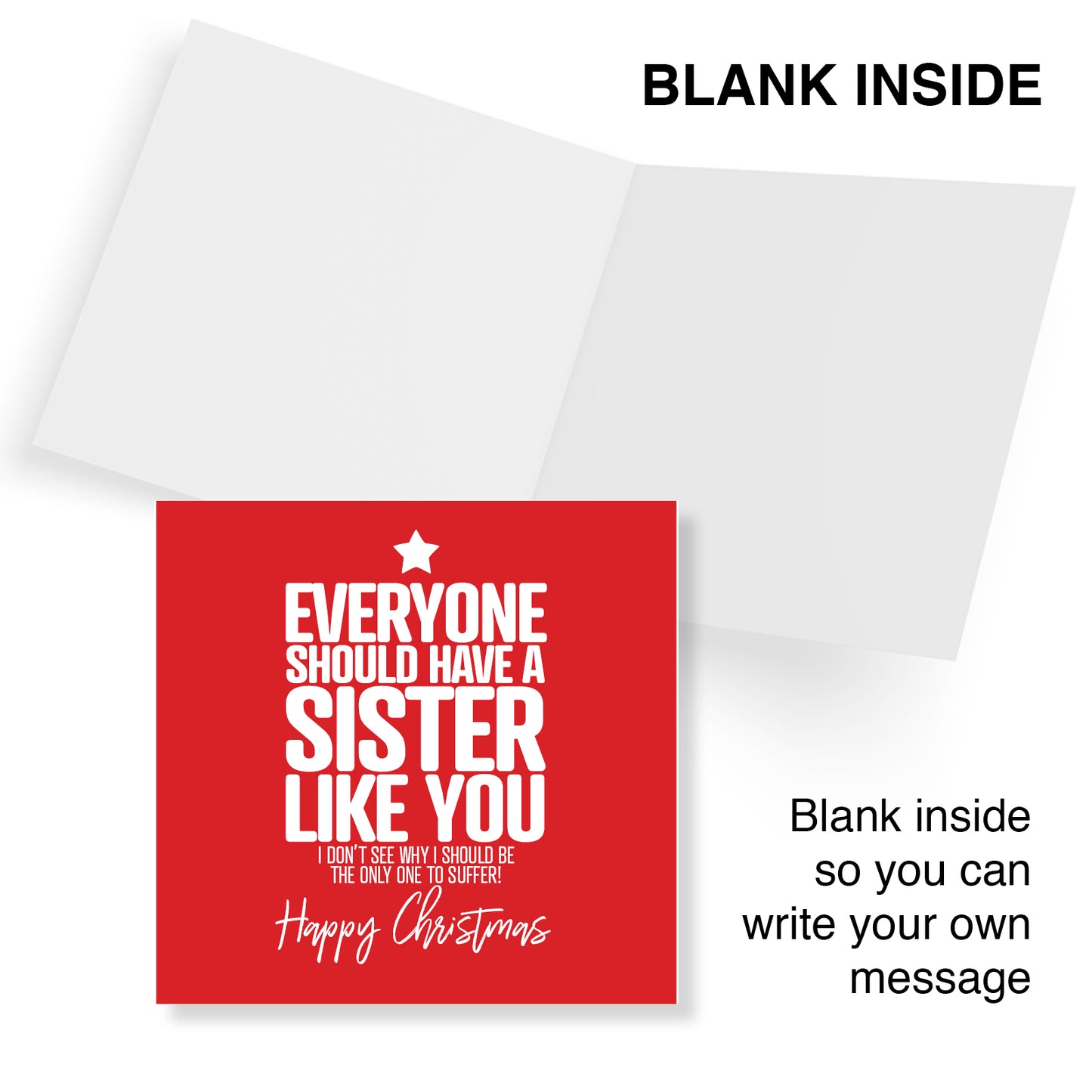 Funny Sister Christmas Card – Everyone should have a sister like you