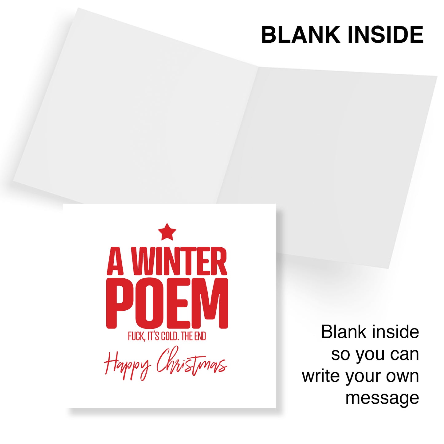 Rude Christmas Card – A Winter Poem Fuck, it’s Cold The End