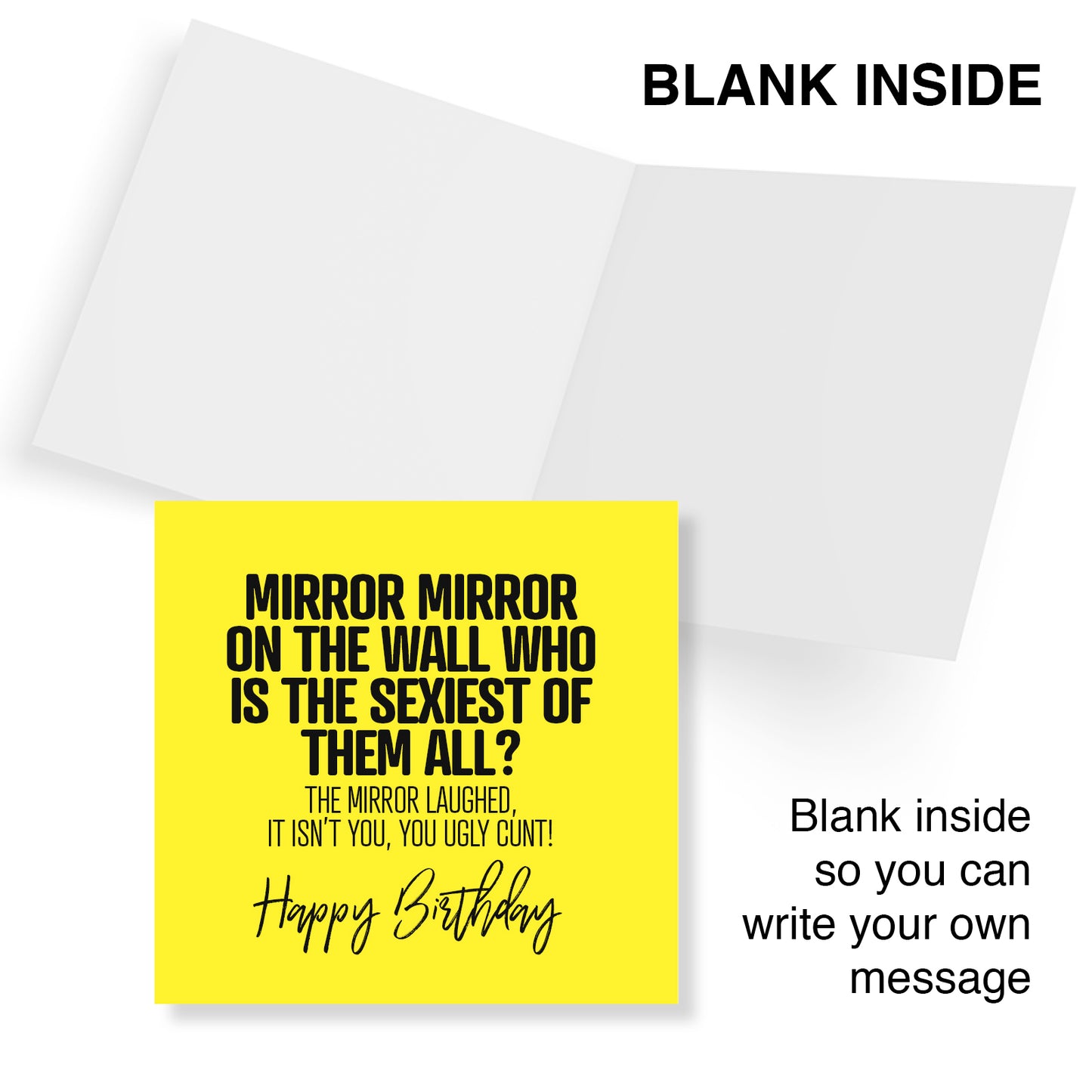 Funny Rude Birthday Card – Mirror Mirror On The Wall Who Is The Sexiest