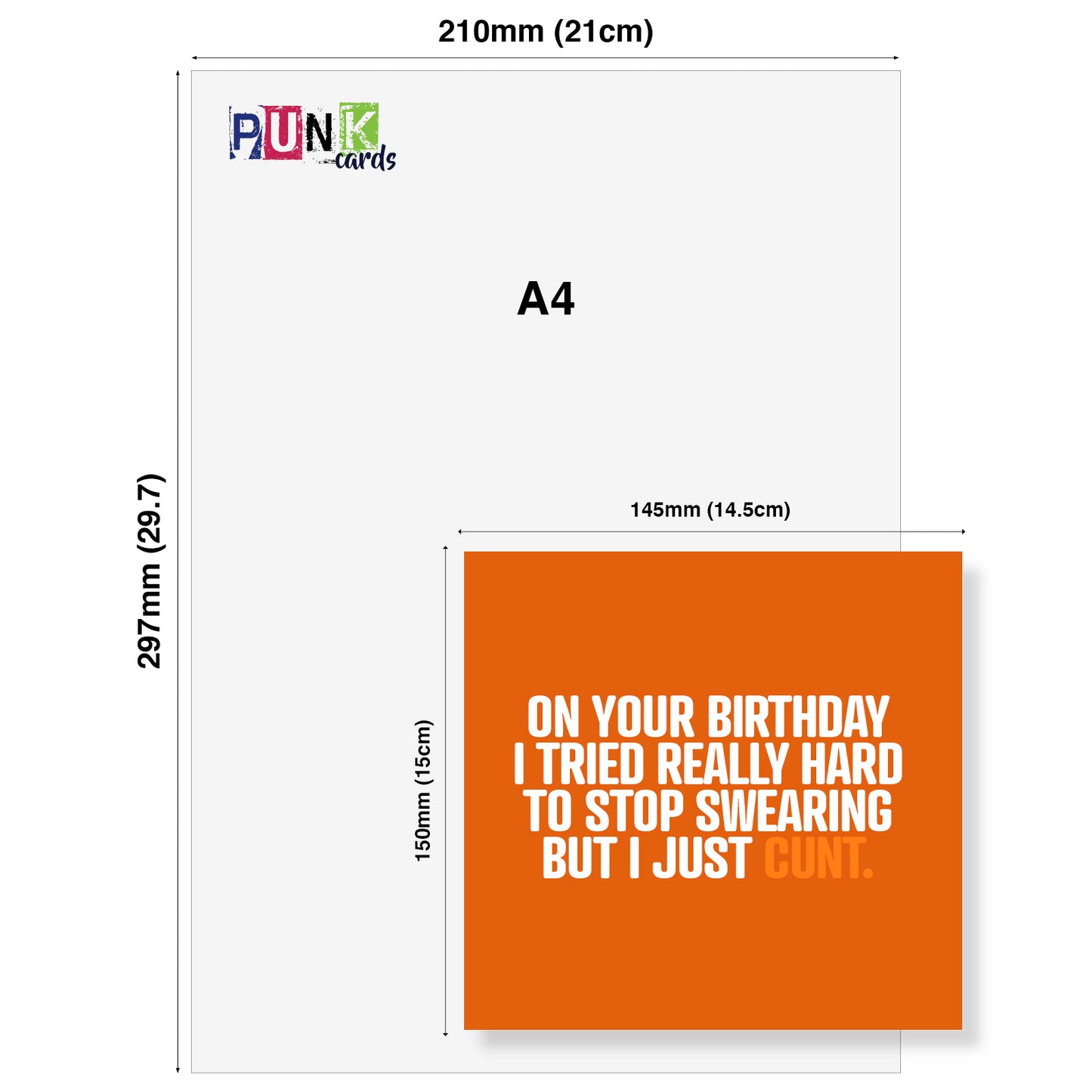 Funny Rude Birthday Card – On Your Birthday I Tried Really Hard To Stop Swearing