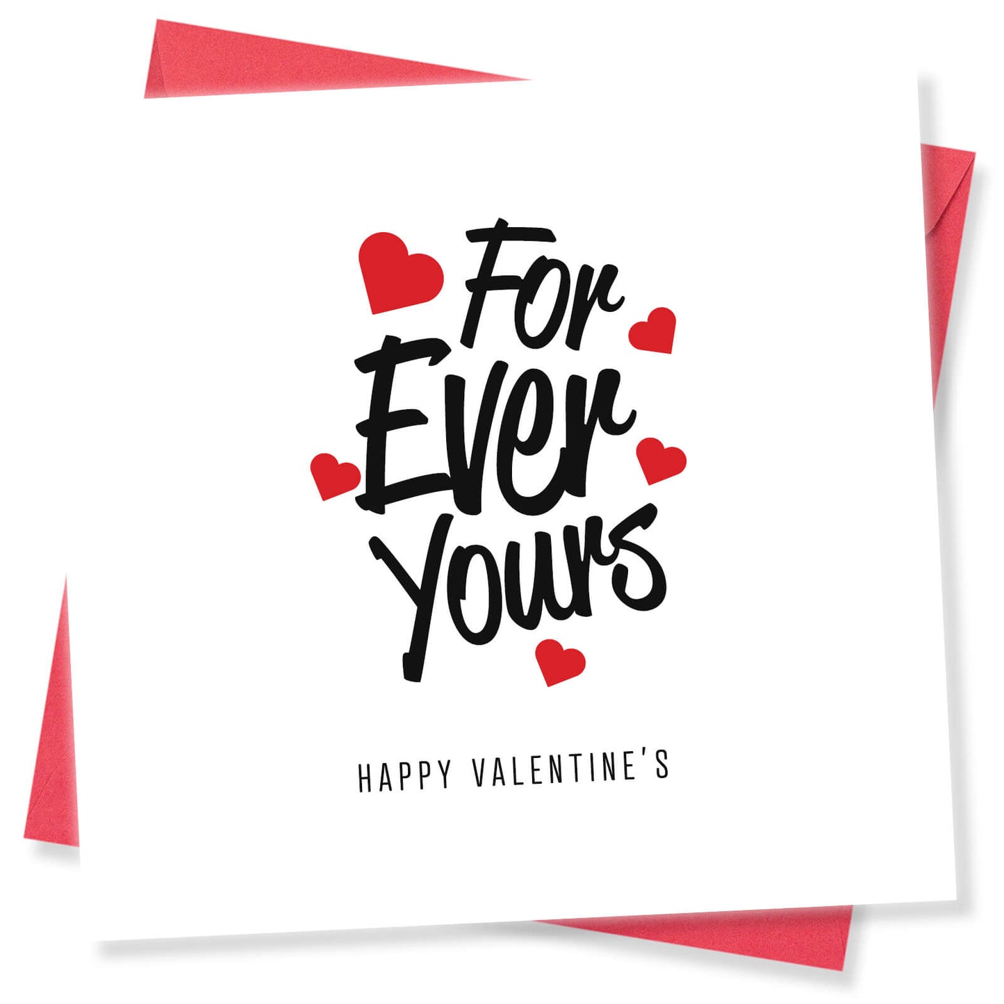 Romantic Valentines Day Card – Forever Yours Valentine's Day Card - Romantic Hearts Design