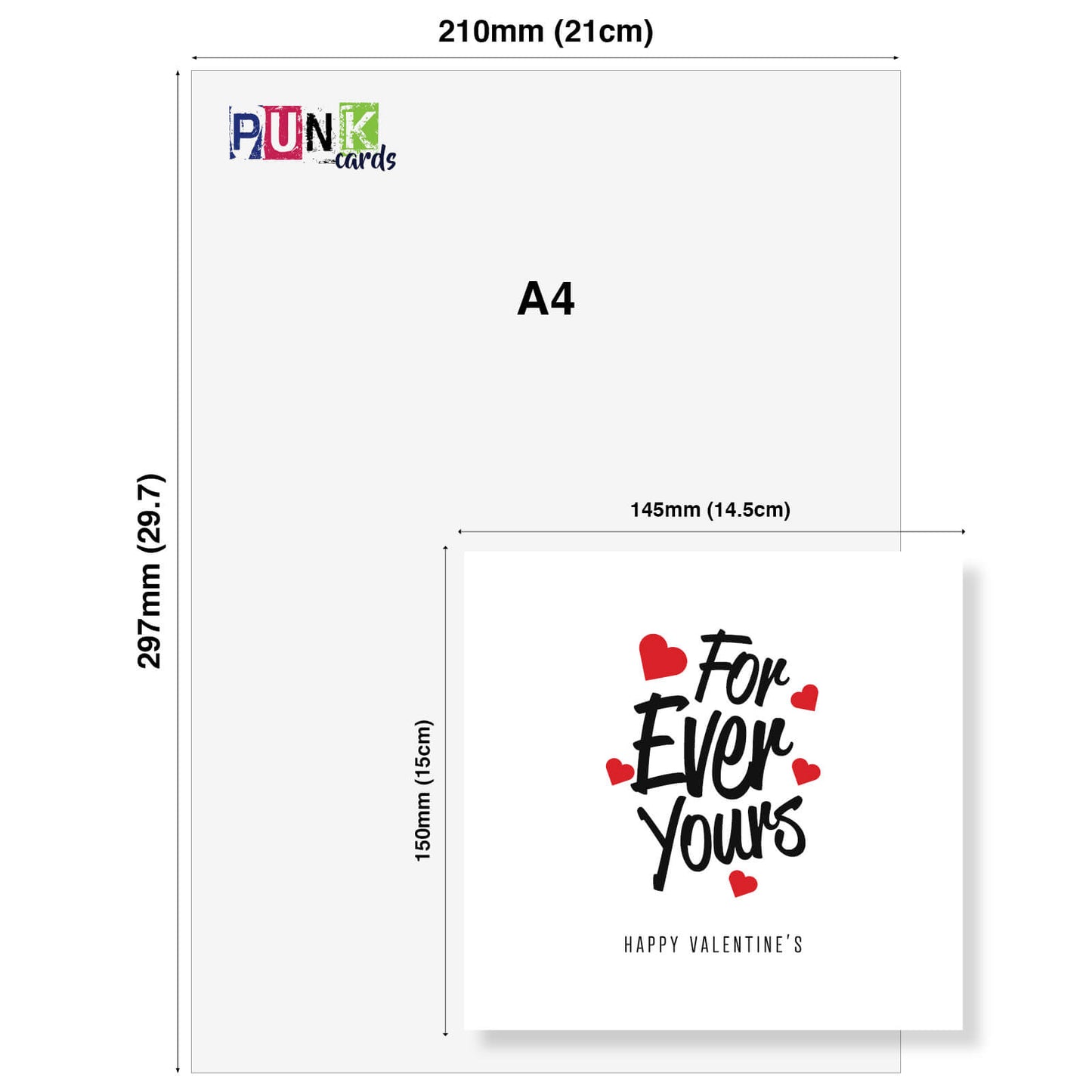 Romantic Valentines Day Card – Forever Yours Valentine's Day Card - Romantic Hearts Design