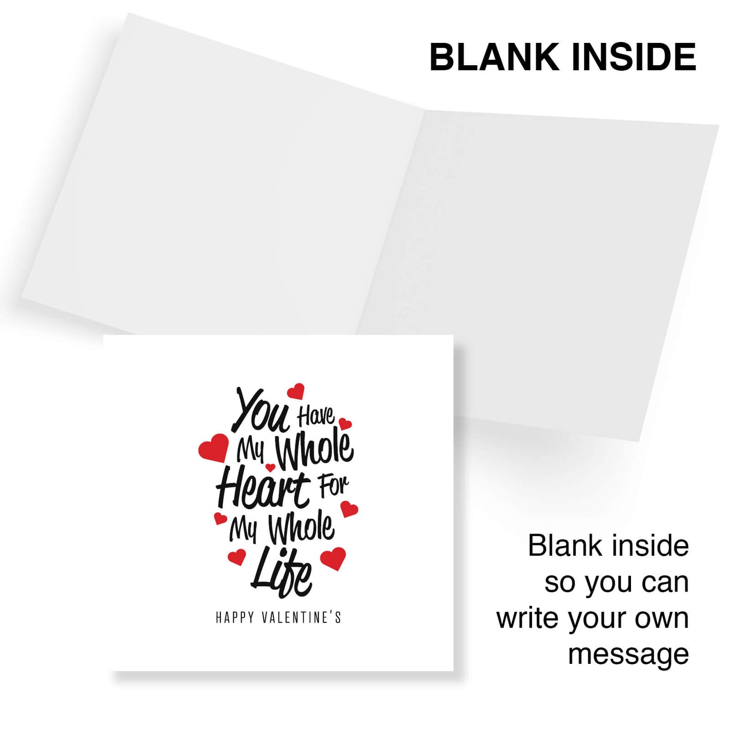 Romantic Valentines Day Card – My Whole Heart Valentine's Day Card - Romantic Gesture