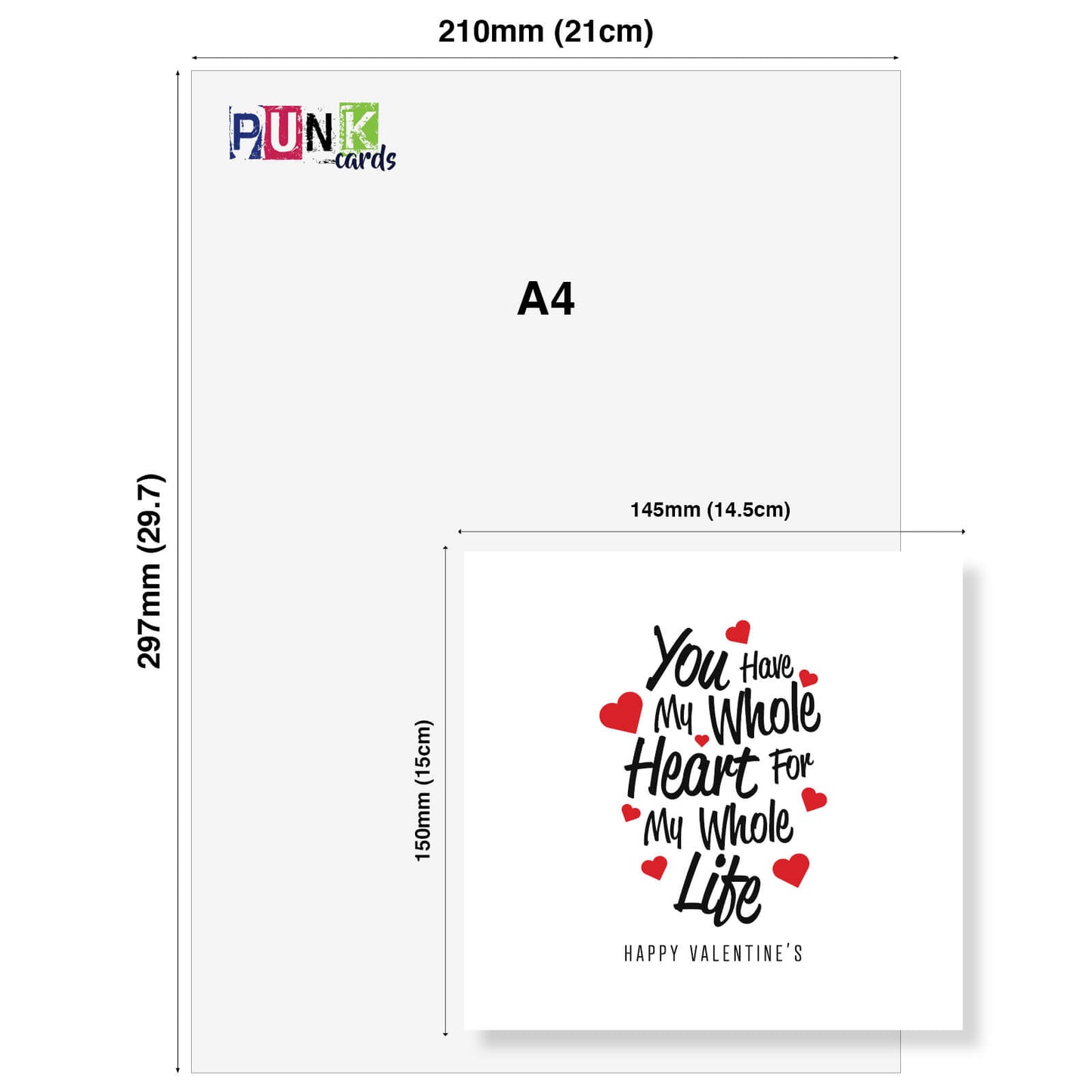 Romantic Valentines Day Card – My Whole Heart Valentine's Day Card - Romantic Gesture