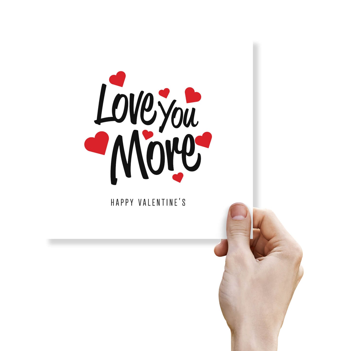 Romantic Valentines Day Card – Love You More Valentine's Day Card - Classic Heart Design