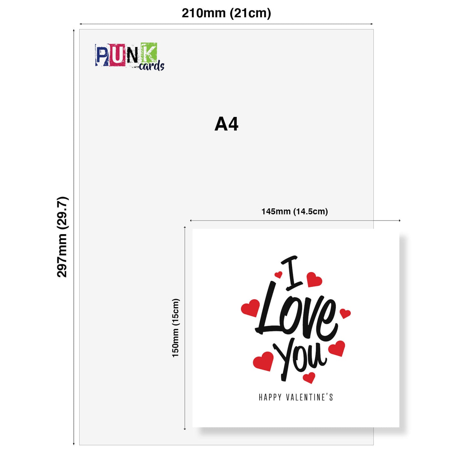 Romantic Valentines Day Card – I Love You Valentine's Day Card - Romantic Red Hearts Design
