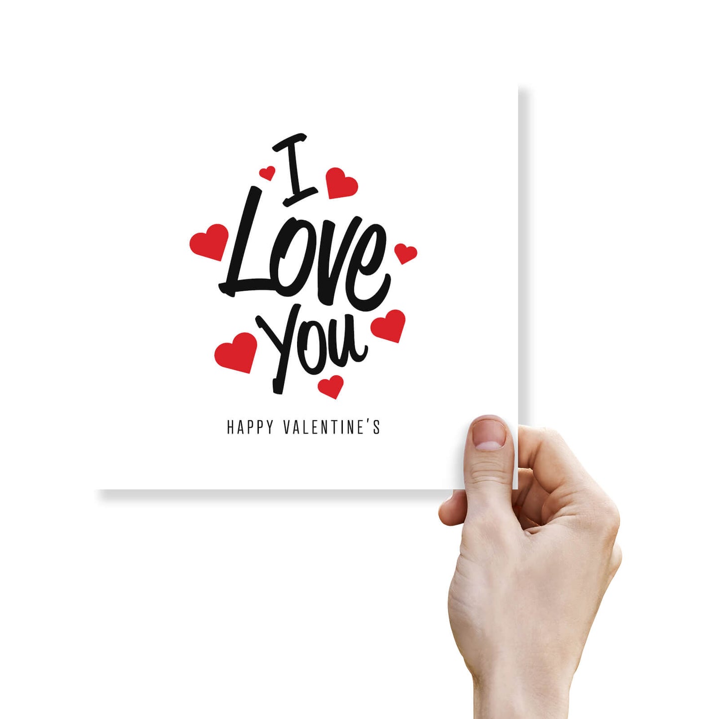 Romantic Valentines Day Card – I Love You Valentine's Day Card - Romantic Red Hearts Design
