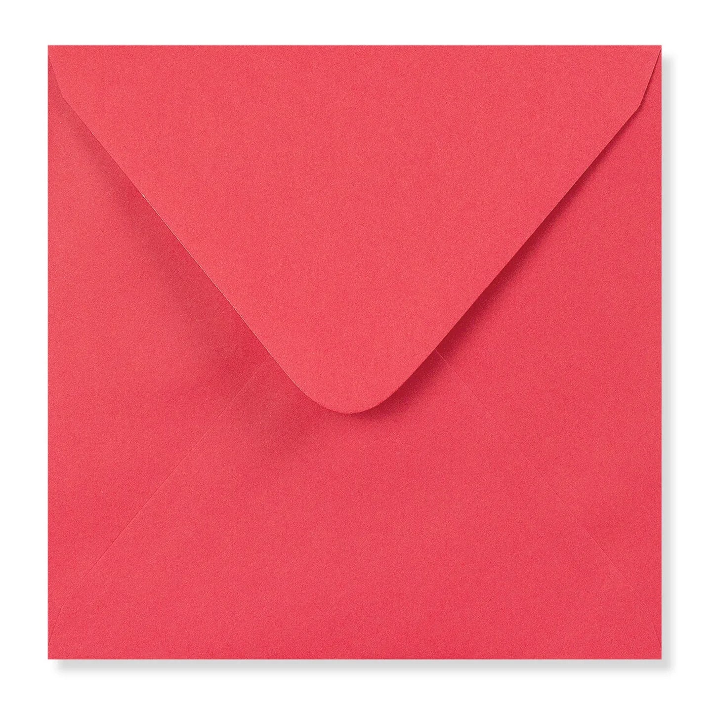 Square red envelope for greeting cards on white background