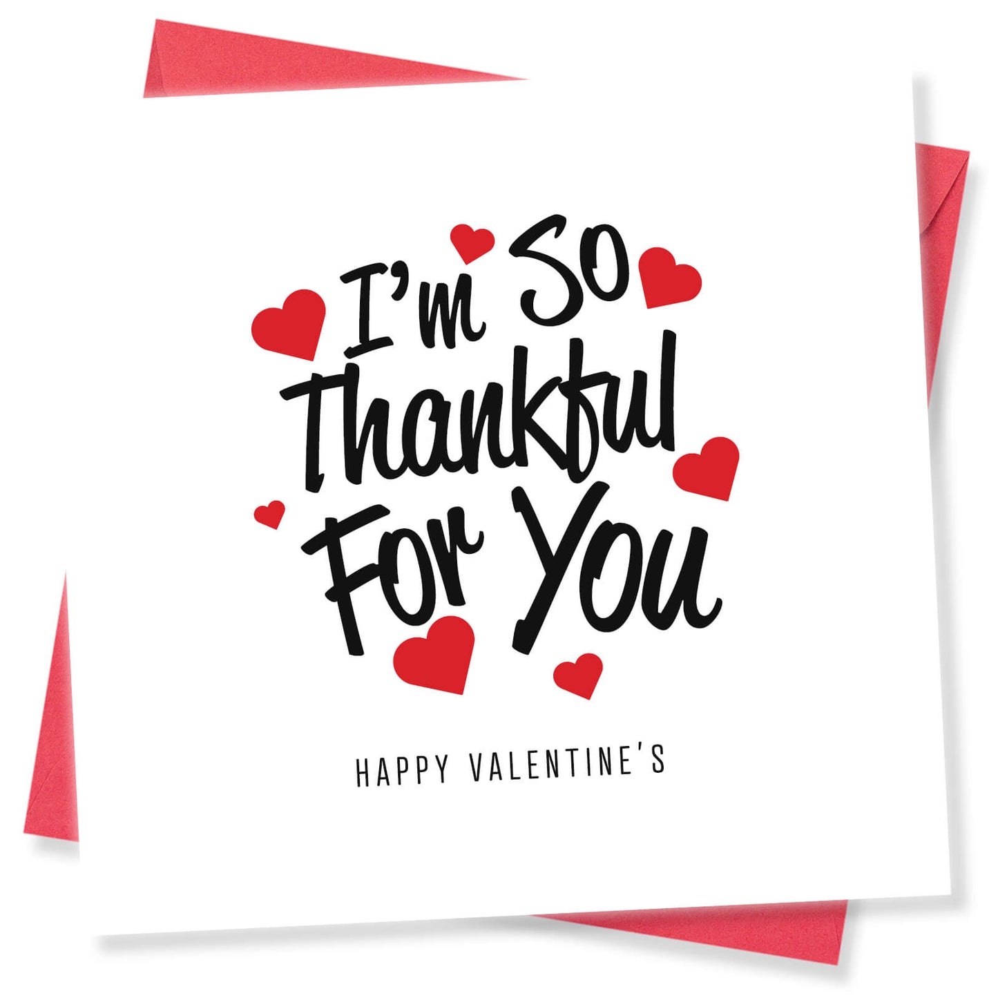 Romantic Valentines Day Card – Thankful for You Valentine's Day Card - Heartfelt Love
