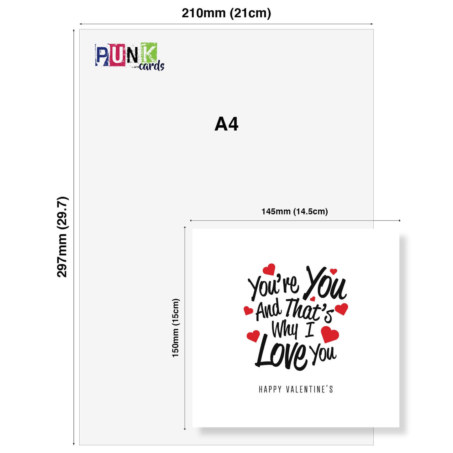 Romantic Valentines Day Card – You're You and That's Why I Love You Valentine's Card - Unique Love