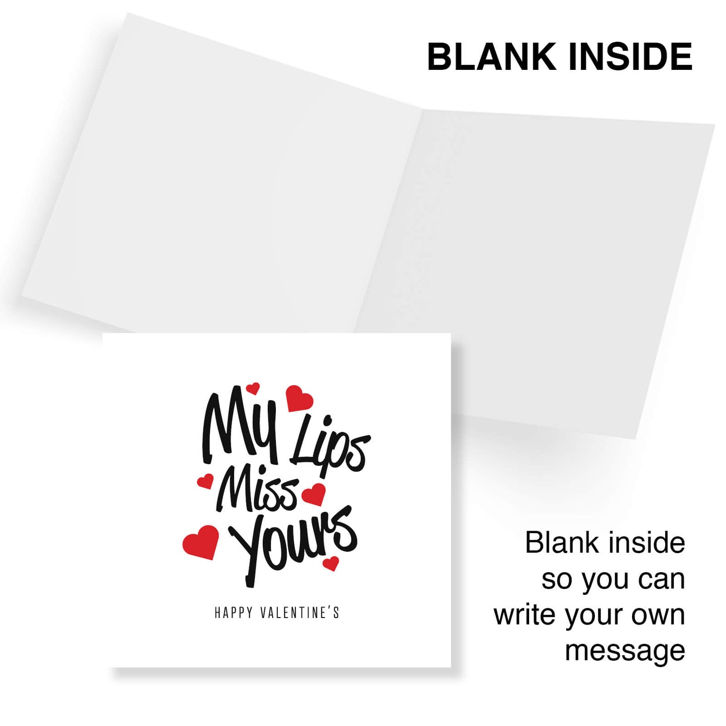 Romantic Valentines Day Card – My Lips Miss Yours Valentine's Card - Romantic and Playful