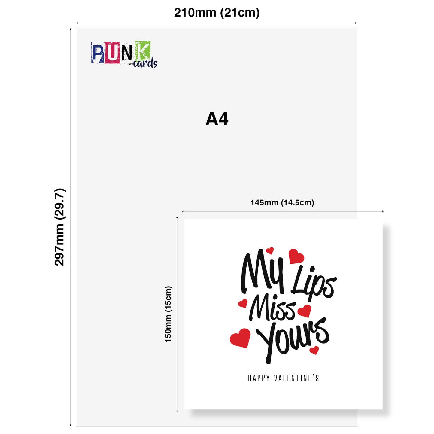 Romantic Valentines Day Card – My Lips Miss Yours Valentine's Card - Romantic and Playful