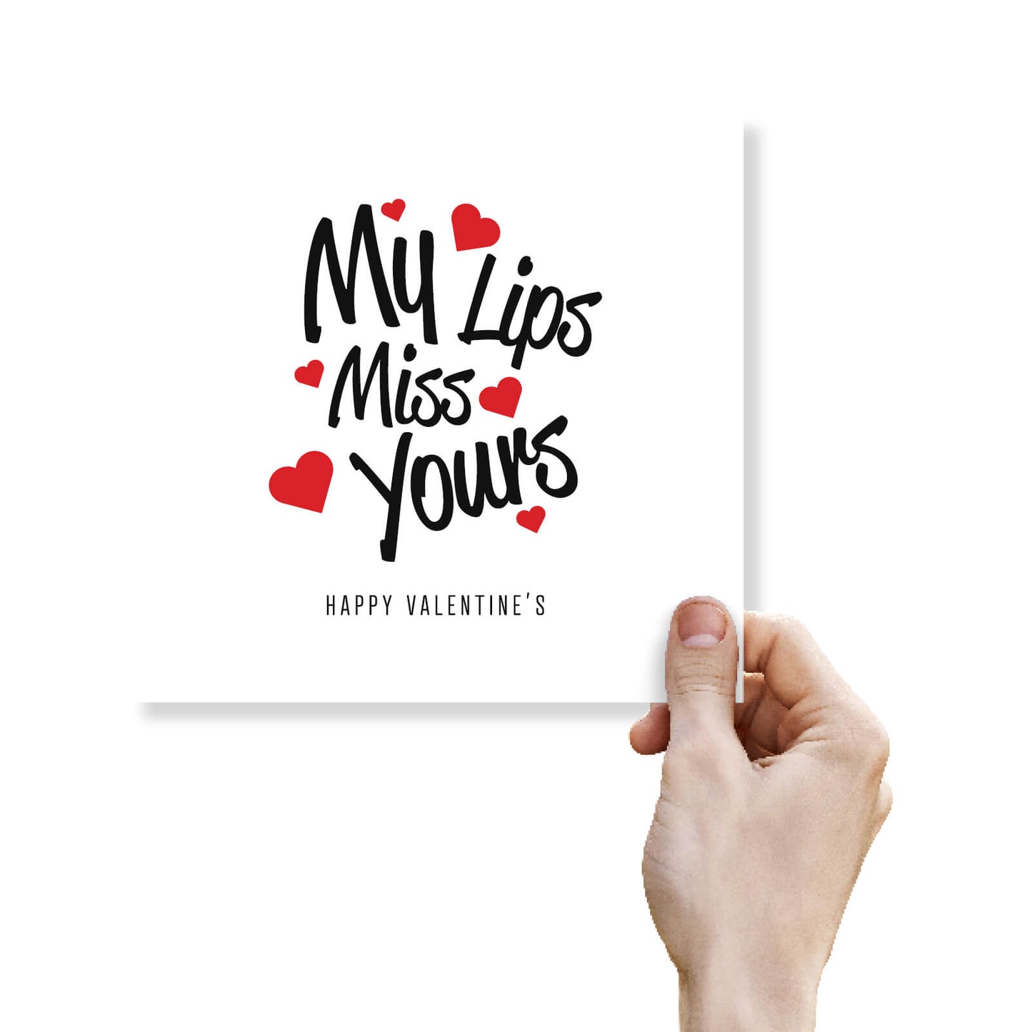 Romantic Valentines Day Card – My Lips Miss Yours Valentine's Card - Romantic and Playful