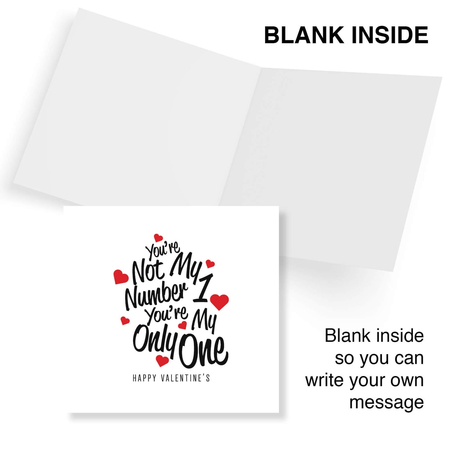 Romantic Valentines Day Card – You're Not My Number 1, You're My Only One Valentine's Day Card - Romantic Design
