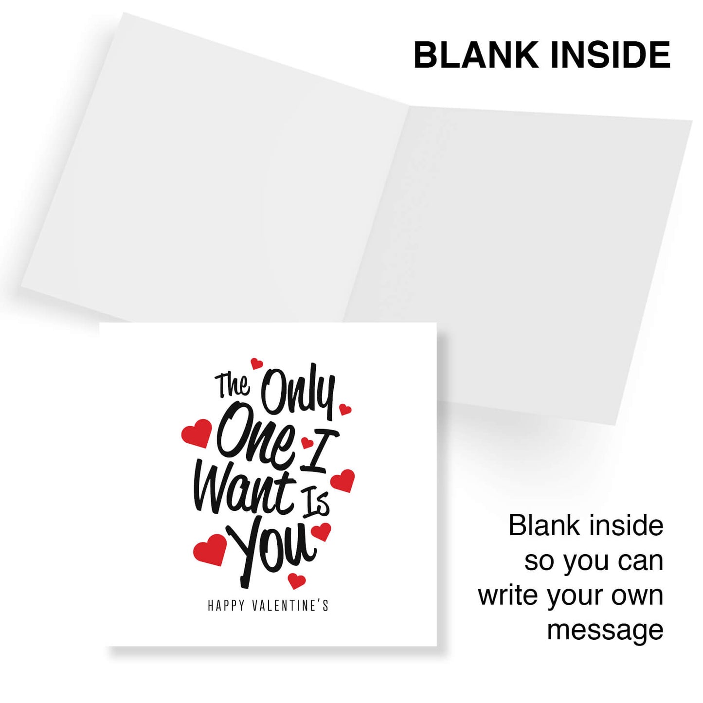Romantic Valentines Day Card – The Only One I Want Is You Valentine's Day Card - Romantic Message