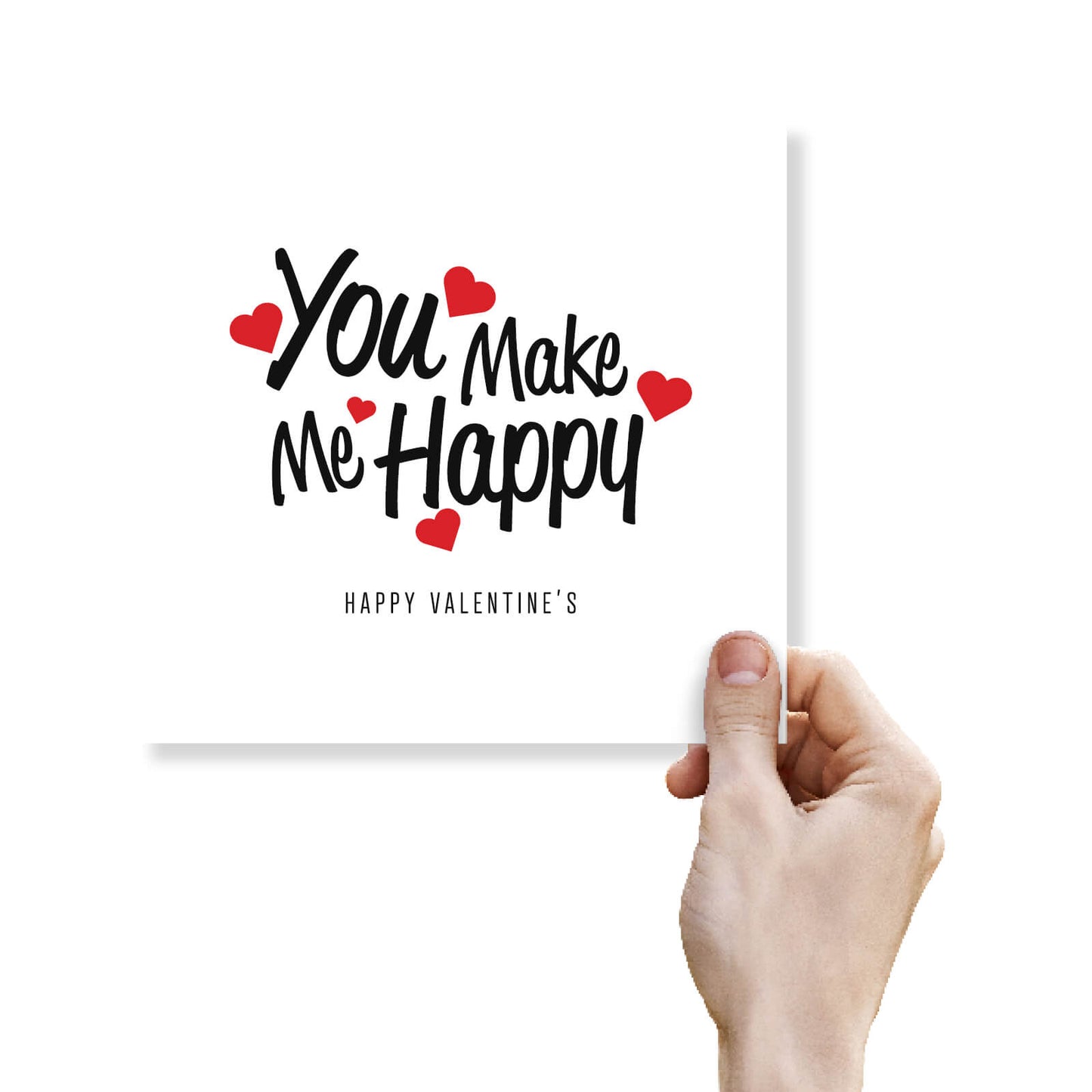 Romantic Valentines Day Card – You Make Me Happy Valentine's Day Card - Sweet and Loving