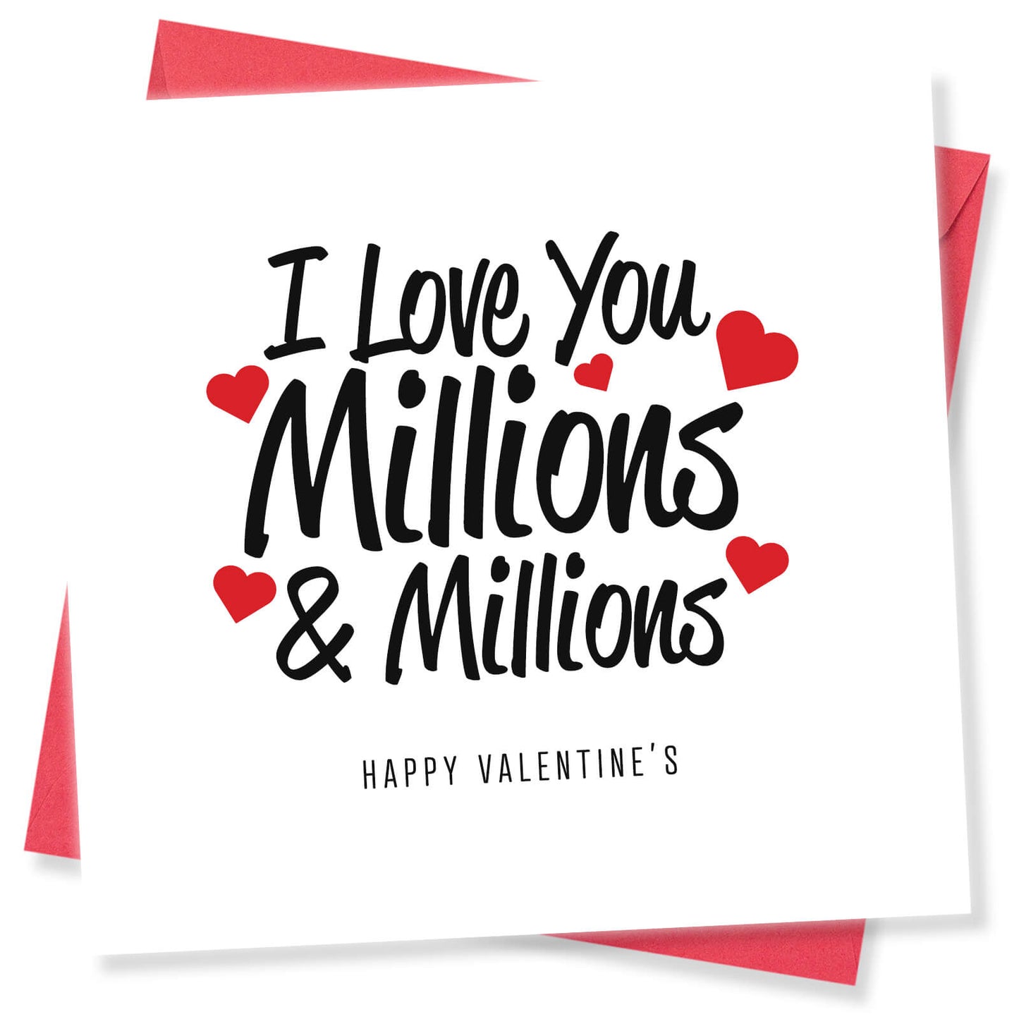Romantic Valentines Day Card – I Love You Millions and Millions Valentine's Day Card - Romantic Gesture