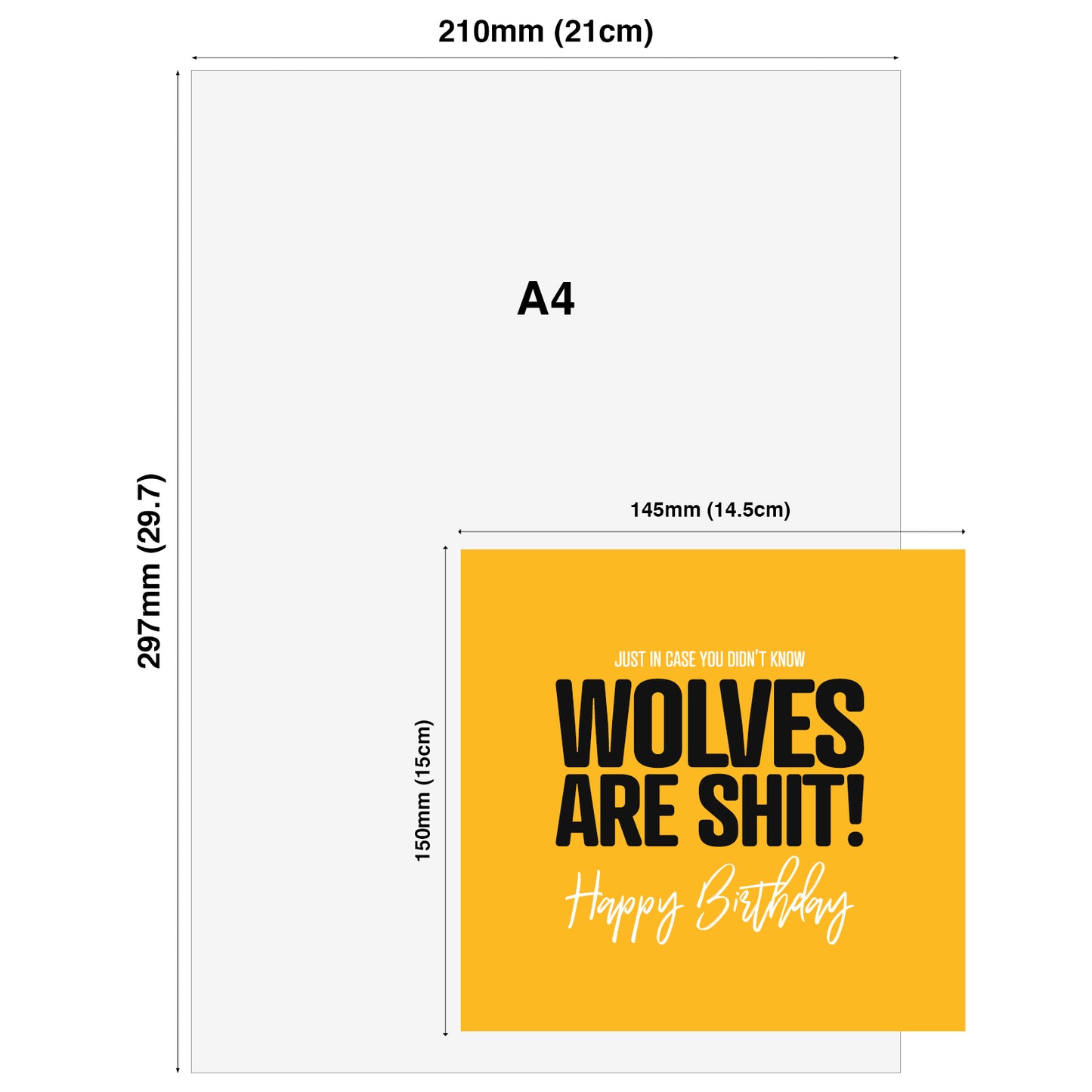 Funny football Birthday Card – Just in case you didn't know Wolves are shit