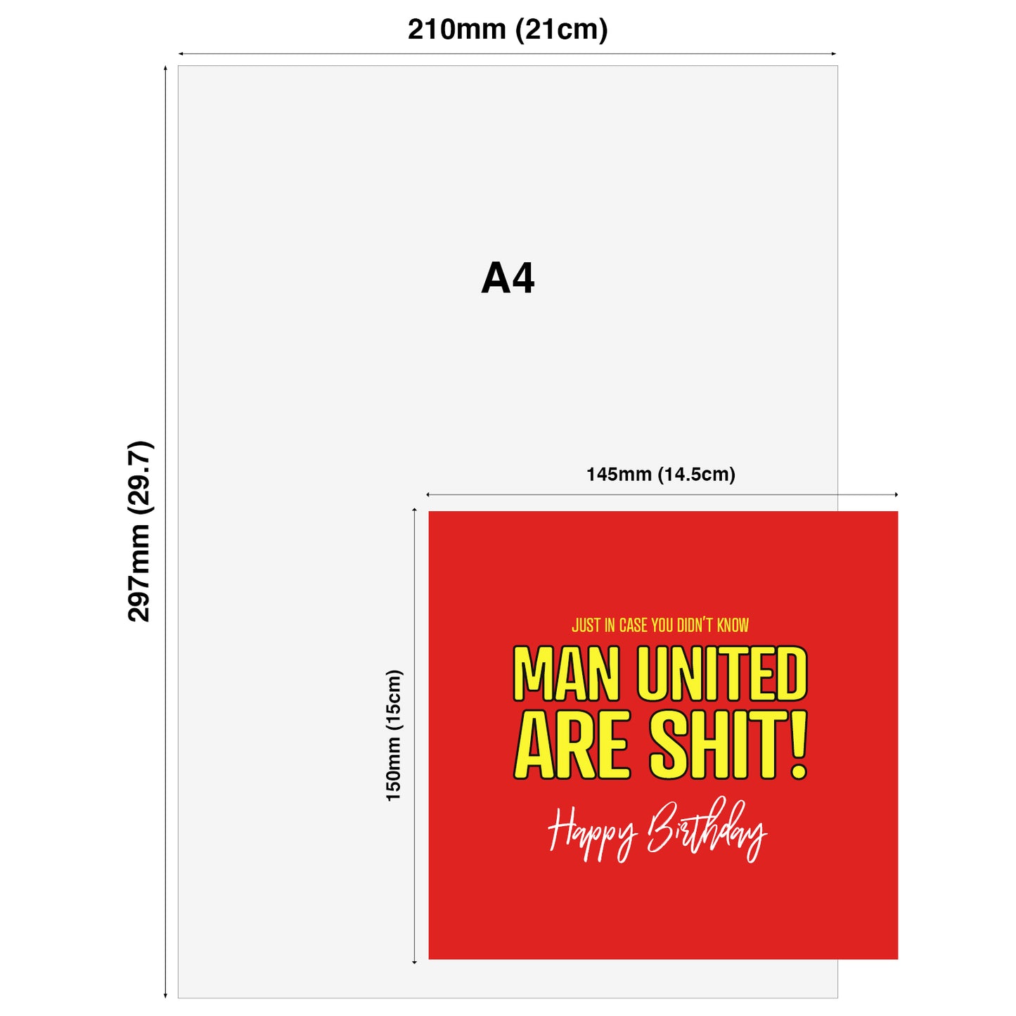 Funny football Birthday Card – Just in case you didn't know Man United are shit