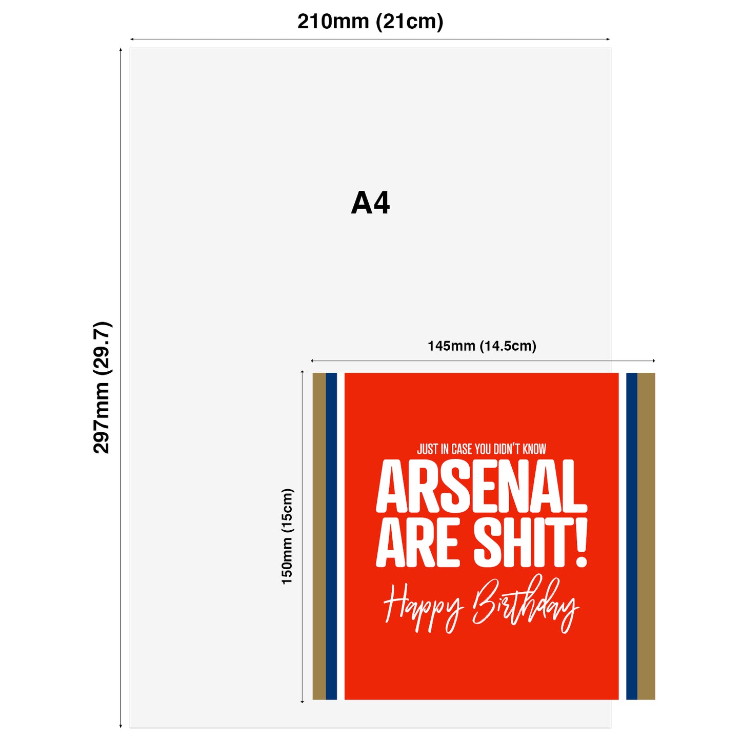 Funny football Birthday Card – Football Birthday Card Arsenal