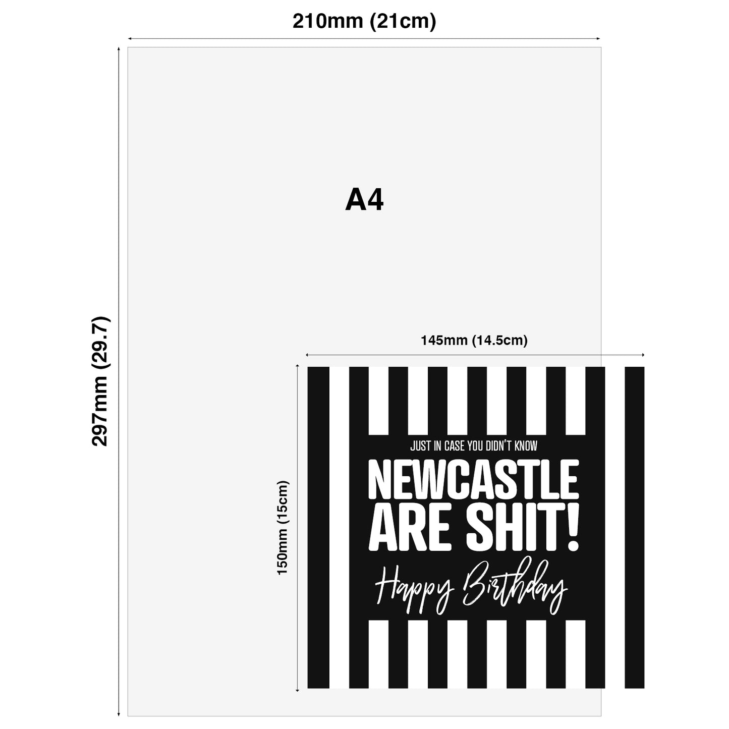 Funny football Birthday Card – Just in case you didn't know Newcastle United are shit