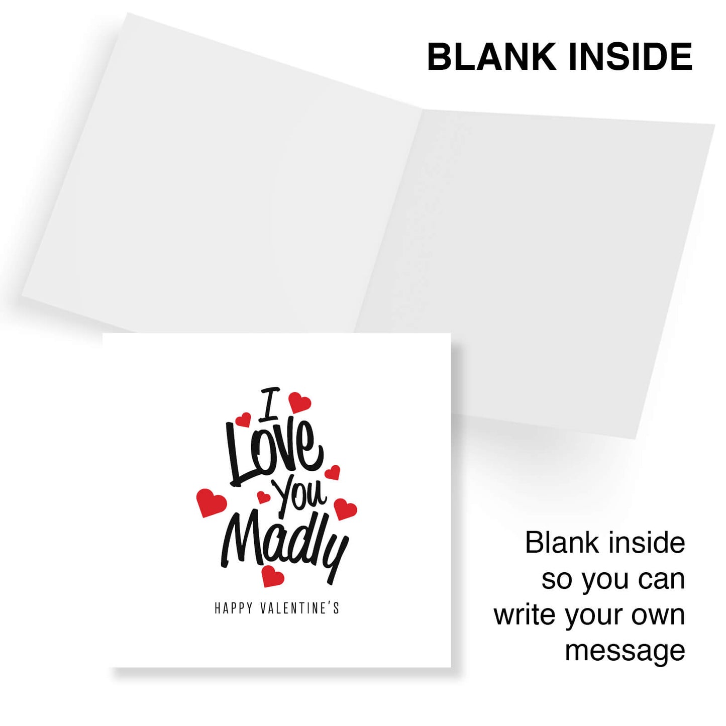 Romantic Valentines Day Card – I Love You Madly Valentine's Day Card