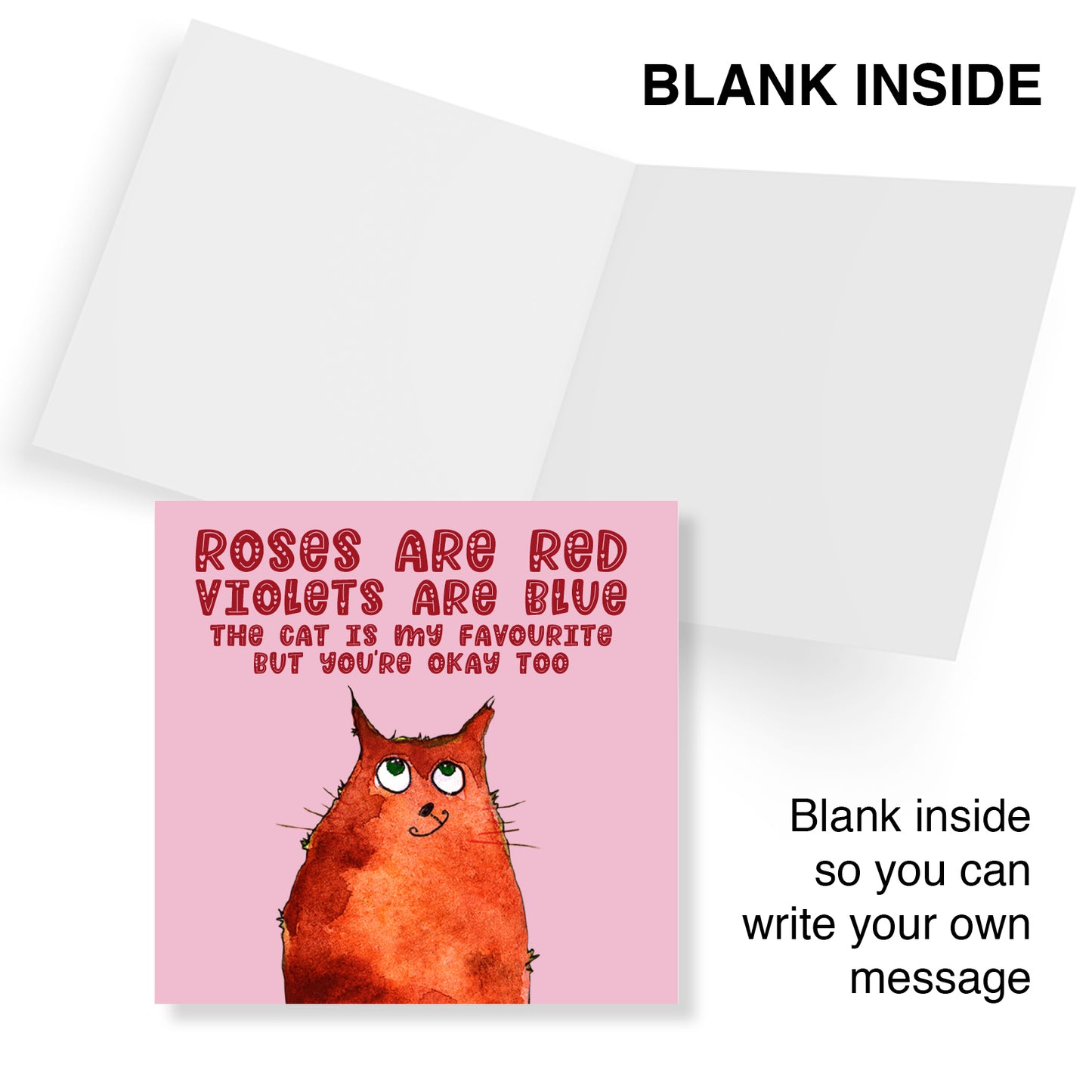Roses Are Red Violets Are Blue The Cat is my Favourite But You’re Okay Too.