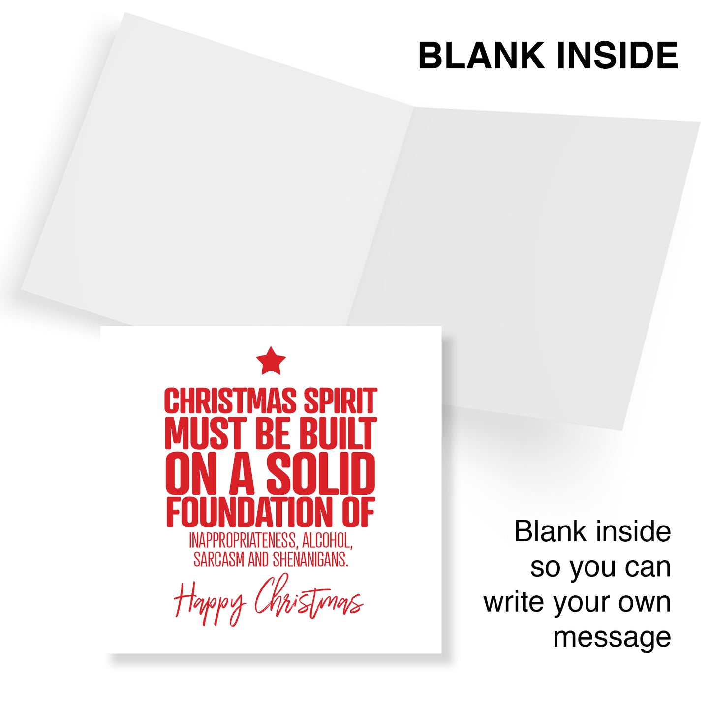 Hilarious Christmas Card – Christmas Spirit Must Be Built On A Solid