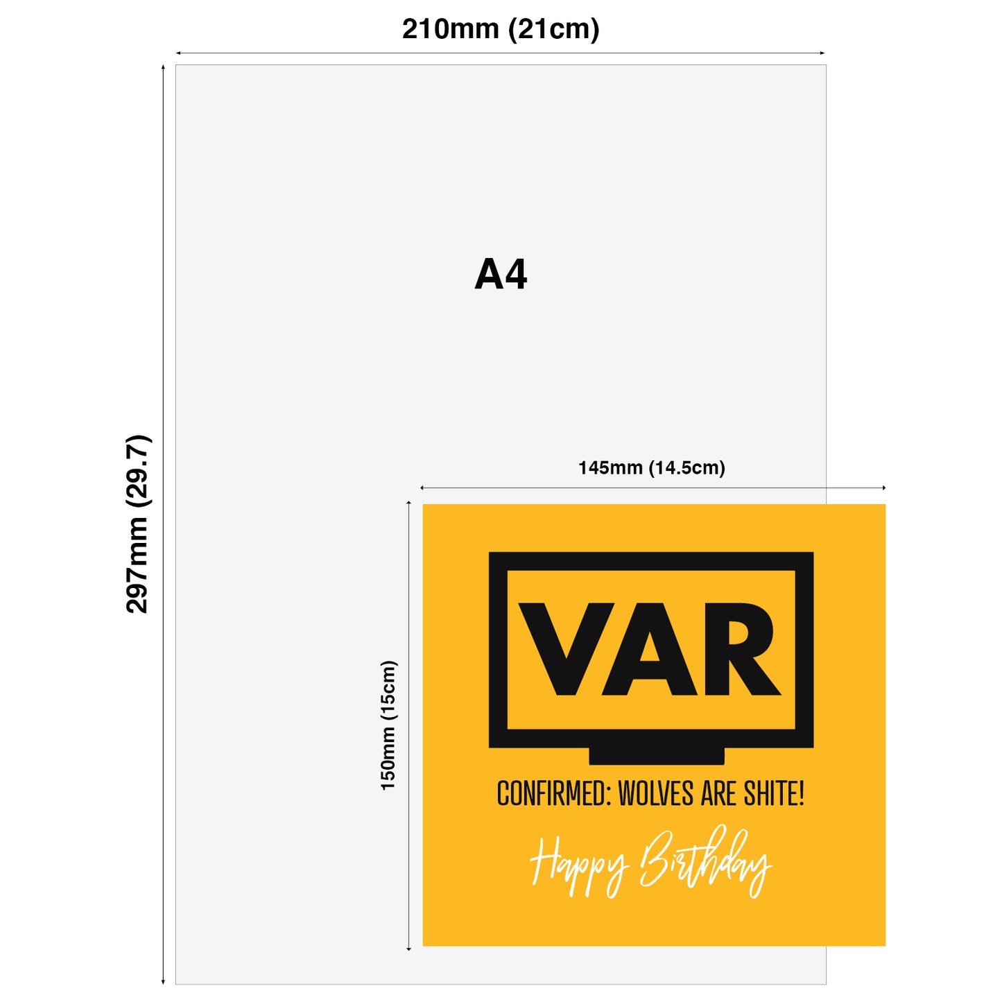 Funny football Birthday Card – VAR Confirmed: Wolves Are Shite! Happy Birthday