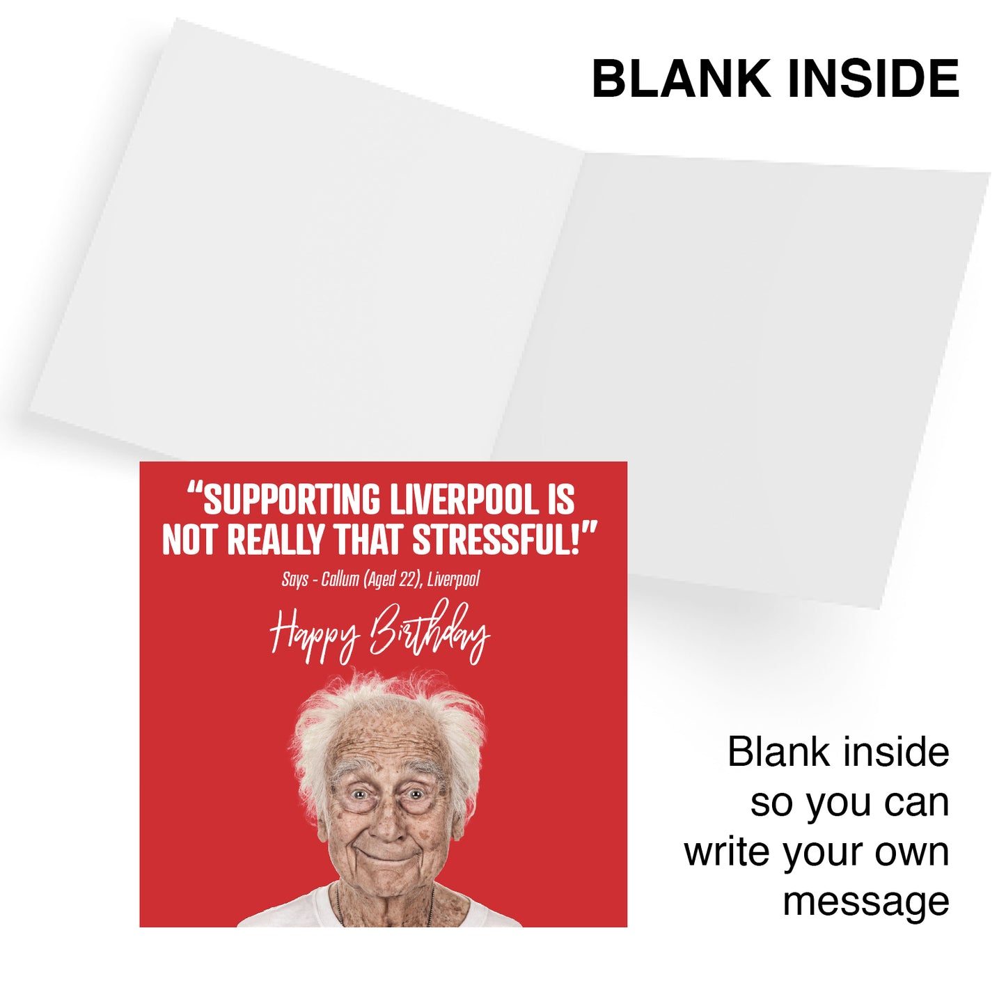 Funny football Birthday Card – Supporting Liverpool Is Not Really That Stressful!